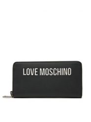 LOVE MOSCHINO Duży Portfel Damski JC5611PP1MKD000B Czarny. Czarne portfele Love Moschino, bez wzorów, ze skóry. Za 259.99 zł.
