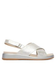 Caprice Sandały 9-28208-44 Srebrny. Szare sandały Caprice, bez wzorów, ze skóry, bez obcasa, na płaskiej podeszwie, bez zapięcia. Za 235.99 zł.