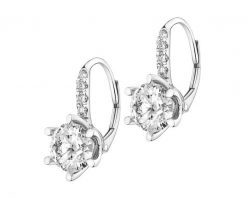 Kolczyki z białego złota z brylantami laboratoryjnymi - 3,14 ct - próba 750. Białe kolczyki Apart, z brylantem, złote. Za 24,990.00 zł.