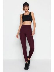 Trendyol Legginsy sportowe w kolorze ciemnoczerwonym rozmiar: S. Czerwone legginsy sportowe Trendyol, s, bez wzorów, z podwyższonym stanem, outdoorowe. Za 61.46 zł.