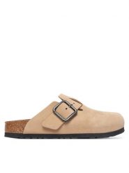 Birkenstock Klapki Boston Wire Buckle 1031573 Beżowy jasny. Brązowe klapki Birkenstock, bez wzorów, z nubiku, bez obcasa. Za 779.99 zł.
