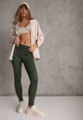 Ciemnozielone Legginsy Basic z Modelującą Wstawką w Pasie Liacan. Zielone legginsy Renee, l, bez wzorów, z jeansu, krótkie. Za 49.99 zł.