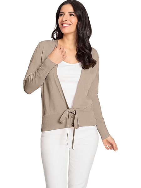 Heine Kardigan w kolorze beżowym rozmiar: 40. Brązowe kardigany Heine, bez wzorów, z bawełny. Za 96.14 zł.