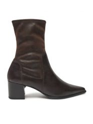 Vagabond Shoemakers Botki Giselle 5654-202-35 Brązowy. Brązowe botki Vagabond Shoemakers, bez wzorów, ze skóry, bez obcasa, na słupku, bez zapięcia. Za 819.99 zł.