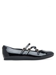 Guess Baleriny FLTKAL PAF02 Czarny. Czarne baleriny Guess, z aplikacjami, ze skóry, bez obcasa. Za 259.99 zł.