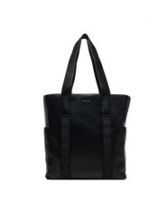 Calvin Klein Torebka Webbing Strap Tote LV04F3289G Czarny. Czarne shopper Calvin Klein, bez wzorów, ze skóry, bez dodatków. Za 569.99 zł.