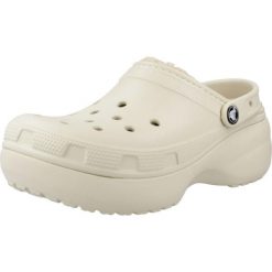 Klapki Crocs Model Lined Clog Kolor Beżowy. Białe klapki Crocs, bez wzorów, z gumy, bez obcasa. Za 301.15 zł.