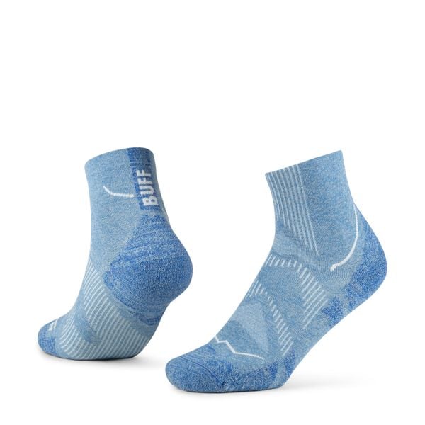 Skarpetki Buff DRYFLX® QUARTER SOCK DQ WASHED. Niebieskie skarpety Buff, bez wzorów, z elastanu. Za 107.65 zł.