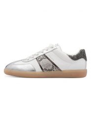 Tamaris Sneakersy w kolorze srebrno-białym rozmiar: 39. Białe trampki Tamaris, bez wzorów, z materiału, bez zapięcia. Za 153.71 zł.