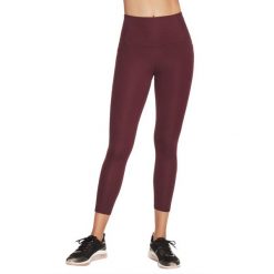 Leginsy fitness damskie Go Walk High Waisted 7/8 Legging. Fioletowe legginsy sportowe Skechers, s, bez wzorów, z elastanu, na fitness i siłownię. Za 199.99 zł.