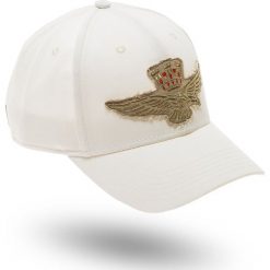 CZAPKA Z DASZKIEM Aeronautica Militare. Białe czapki AERONAUTICA MILITARE, z aplikacjami, z bawełny. Za 169.00 zł.