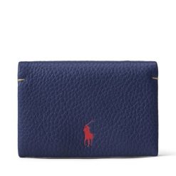 Portfel Polo Ralph Lauren. Niebieskie portfele Polo Ralph Lauren, bez wzorów. Za 819.99 zł.