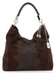 Anna Morellini Skórzana torebka w kolorze ciemnobrązowym - 38 x 36 x 14 cm rozmiar: onesize. Brązowe torby na ramię Anna Morellini, bez wzorów, z materiału, na ramię, bez dodatków. Za 304.99 zł.