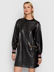 Iceberg Sukienka z imitacji skóry 21II2P0H1312829 Czarny Regular Fit. Czarne sukienki Iceberg, bez wzorów, ze skóry, bez kołnierzyka, bez ramiączek. Za 3,439.00 zł.