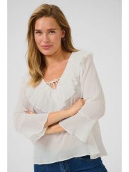 Kaffe Bluzka w kolorze białym rozmiar: 40. Białe bluzki Kaffe, bez wzorów, z bawełny, bez kołnierzyka, bez ramiączek. Za 86.99 zł.