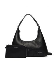 Calvin Klein Torebka Emblem Aop Perfor Lthr Bag LV04F3367G Czarny. Czarne torebki klasyczne Calvin Klein, bez wzorów, ze skóry, bez dodatków. Za 899.99 zł.