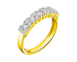 Pierścionek z żółtego złota z brylantami - 0,50 ct - próba 585. Żółte pierścionki Apart, z brylantem, złote. Za 5,390.00 zł.
