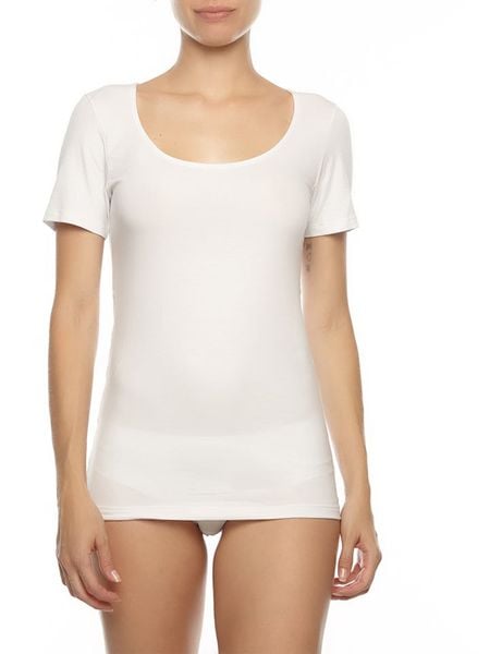 COTONELLA Koszulka w kolorze białym rozmiar: XL. Białe bluzki COTONELLA, xl, bez wzorów, bez kołnierzyka, bez ramiączek. Za 37.45 zł.