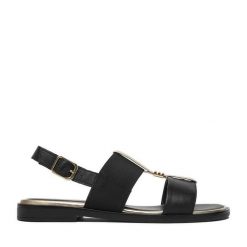 Sandały Lasocki. Czarne sandały Lasocki, bez wzorów, bez obcasa, na płaskiej podeszwie, bez zapięcia. Za 129.99 zł.