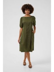 CULTURE Sukienka w kolorze khaki rozmiar: XL. Brązowe sukienki Culture, xl, bez wzorów, bez kołnierzyka, bez ramiączek, midi, rozkloszowane. Za 243.84 zł.
