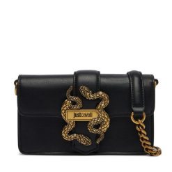 Torebka Just Cavalli. Czarne kopertówki Just Cavalli, bez wzorów, bez dodatków. Za 689.99 zł.