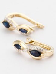 CARATELLI Złote kolczyki "Solstice" z diamentami rozmiar: onesize. Niebieskie kolczyki CARATELLI, z diamentem, złote. Za 1,691.21 zł.