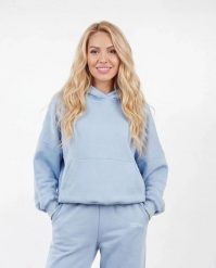 Damska bluza oversize UNLEASH WINGS PASTEL BLUE. Niebieskie bluzy Wings, uniwersalny, bez wzorów, z materiału, bez kaptura. Za 249.90 zł.