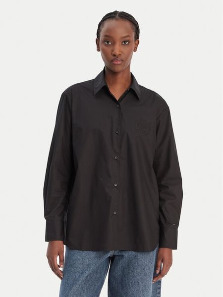 Tommy Hilfiger Koszula WW0WW48190 Czarny Regular Fit. Czarne koszule TOMMY HILFIGER, bez wzorów, z bawełny, bez kołnierzyka, bez ramiączek. Za 489.99 zł.