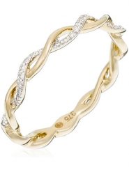 DIAMANTA Złoty pierścionek "Entortillement" z diamentami rozmiar: 56. Żółte pierścionki DIAMANTA, z diamentem, złote. Za 1,112.23 zł.