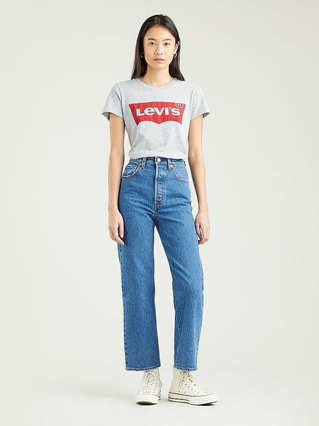 Levi's Koszulka w kolorze szaro-czerwonym rozmiar: S. Czerwone bluzki Levi's®, s, bez wzorów, z bawełny, bez kołnierzyka, bez ramiączek. Za 48.96 zł.