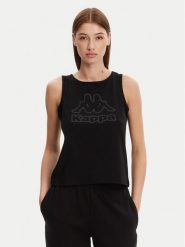 Kappa Top Logo Gria 382129W Czarny Regular Fit. Czarne topy Kappa, xl, bez wzorów, z bawełny, bez kołnierzyka, bez ramiączek. Za 29.99 zł.