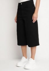 Czarne Szorty Jeansowe Typu Bermudy z Wysokim Stanem Sonathra. Czarne szorty Born2be, bez wzorów, z bawełny, eleganckie, z podwyższonym stanem. Za 84.99 zł.