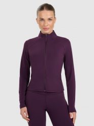 4F Bluza rozpinana bez kaptura damska - fioletowa XS. Fioletowe bluzy 4f, uniwersalny, bez wzorów, z materiału, bez kaptura. Za 149.99 zł.