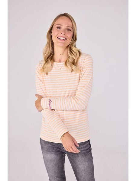 LIEBLINGSSTÜCK Koszulka "Cyana" w kolorze pomarańczowo-białym rozmiar: XS. Pomarańczowe bluzki LIEBLINGSSTÜCK, xs, bez wzorów, bez kołnierzyka, bez ramiączek. Za 78.66 zł.