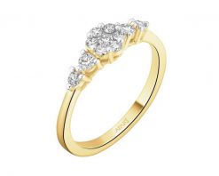 Pierścionek z żółtego złota z brylantami - 0,29 ct - próba 585. Żółte pierścionki Apart, z brylantem, złote. Za 3,990.00 zł.