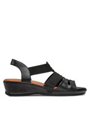 Go Soft Sandały WI16-SHEENA-03 Czarny. Czarne sandały GO SOFT, bez wzorów, ze skóry, bez obcasa, na koturnie, bez zapięcia. Za 169.99 zł.