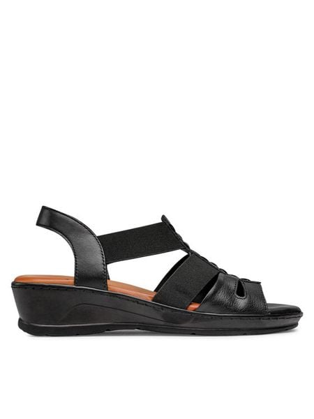 Go Soft Sandały WI16-SHEENA-03 Czarny. Czarne sandały GO SOFT, bez wzorów, ze skóry, bez obcasa, na koturnie, bez zapięcia. Za 169.99 zł.