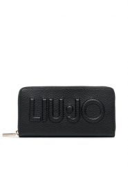 Liu Jo Duży Portfel Damski Zl Zip Around AXX027 E0086 Czarny. Czarne portfele Liu Jo, bez wzorów, ze skóry. Za 209.99 zł.