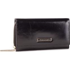 Duży Portfel Damski MONNARI - PUR0700-020 Black. Czarne portfele Monnari, bez wzorów, ze skóry. W wyprzedaży za 129.00 zł.