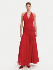 BARDOT Sukienka wieczorowa 59835DB Czerwony Regular Fit. Czerwone sukienki Bardot, bez wzorów, z syntetyku, wizytowe, bez kołnierzyka, bez ramiączek. Za 369.99 zł.