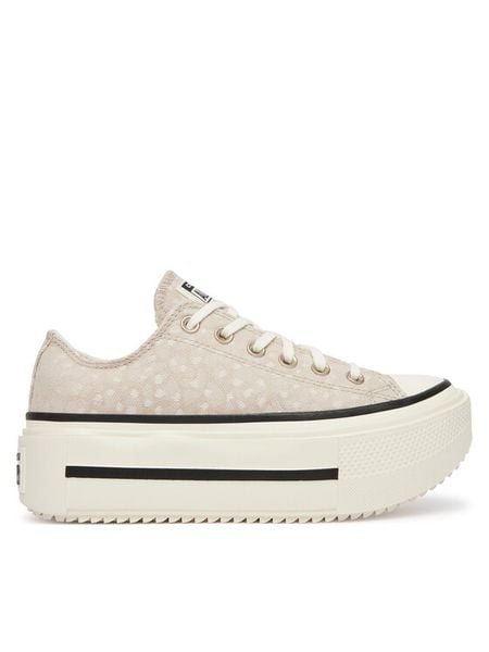 Converse Trampki Chuck Taylor All Star Lift Double Stack Platform Deer A17884C Beżowy. Brązowe trampki Converse, bez wzorów, z materiału, bez zapięcia. Za 359.99 zł.