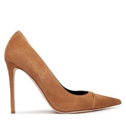 Szpilki Elisabetta Franchi. Brązowe szpilki Elisabetta Franchi, bez wzorów, bez obcasa, na szpilce, bez zapięcia. Za 2,099.00 zł.