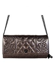 ORE10 Skórzana torebka "Misca" w kolorze srebrnym - 25 x 13 x 3 cm rozmiar: onesize. Szare torby na ramię ORE10, bez wzorów, z materiału, na ramię, bez dodatków. Za 173.99 zł.