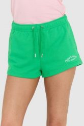 JUICY COUTURE Zielone szorty damskie anya recycled z haftowanym logo. Zielone szorty Juicy Couture, bez wzorów. W wyprzedaży za 207.99 zł.