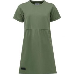 Sukienka LOAP Denisa damska, denim 100% bawełna, zielona, S. Zielone sukienki LOOP, na lato, s, bez wzorów, z bawełny, sportowe, bez kołnierzyka, bez ramiączek, sportowe. Za 127.77 zł.