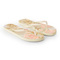 Japonki damskie Rip Curl La Isla Bloom Open Toe. Brązowe klapki Rip Curl, bez wzorów, z otwartym noskiem, bez obcasa. Za 49.99 zł.