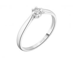 Pierścionek z białego złota z brylantem - 0,08 ct - próba 585. Białe pierścionki Apart, z brylantem, złote. Za 1,990.00 zł.