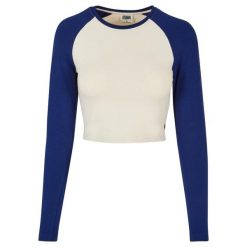 Damska Koszulka Z Długim Rękawem Retro Organic Crop T-shirt. Białe t-shirty Urban Classics, xl, bez wzorów, bez kołnierzyka, bez ramiączek. Za 92.99 zł.