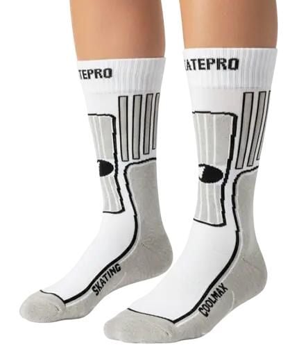 Odzież Skarpety unisex SkatePro Coolmax Inline Skarpety 2-Pak - Biały - 37-39. Biała skarpety SKATEPRO, bez wzorów, z bawełny. Za 124.99 zł.