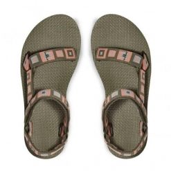 Sandały damskie Teva Midform Universal. Zielone sandały Teva, bez wzorów, sportowe, bez obcasa, bez zapięcia. Za 169.99 zł.